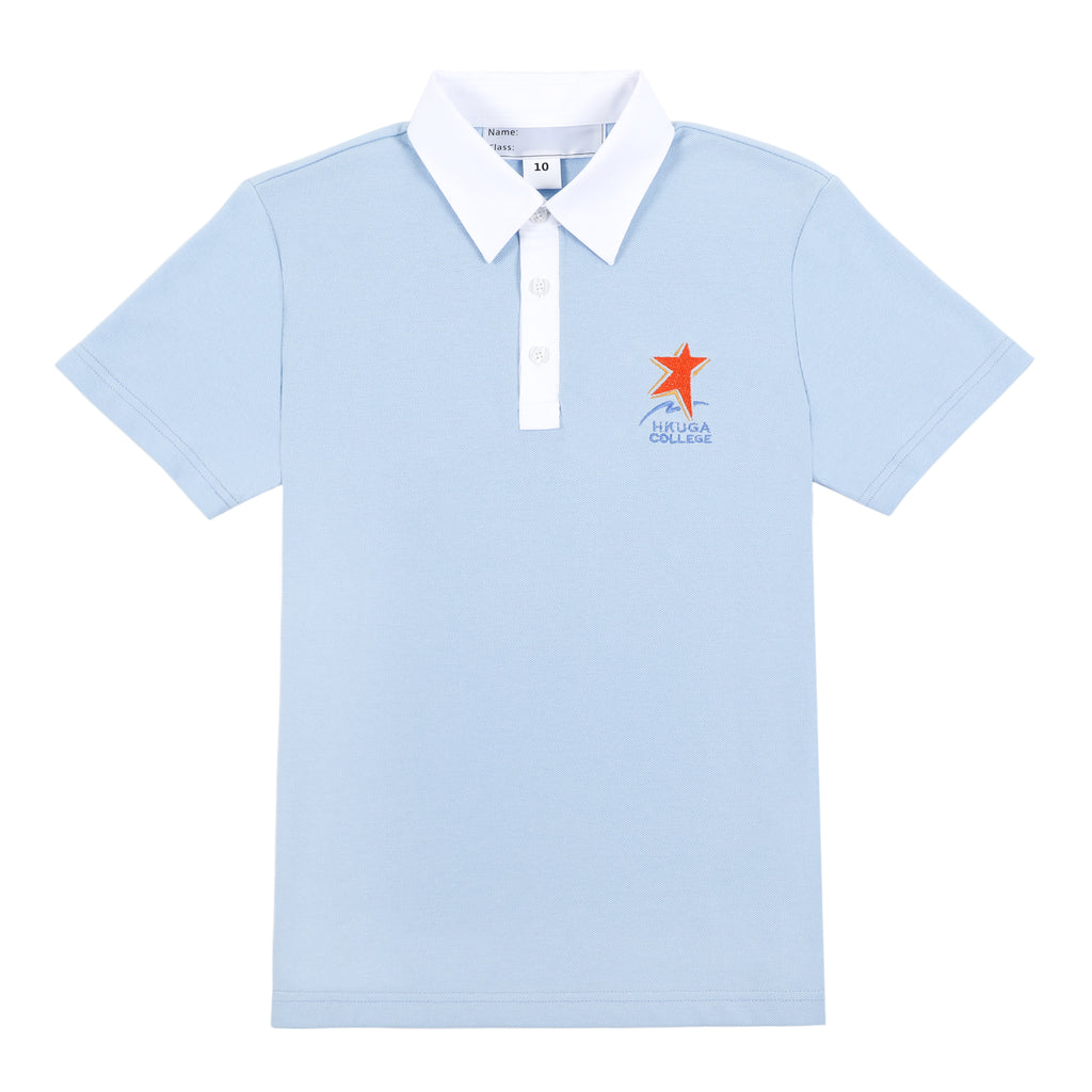 HKUGAC Boys Short-Sleeve Polo Shirt - Light Blue
