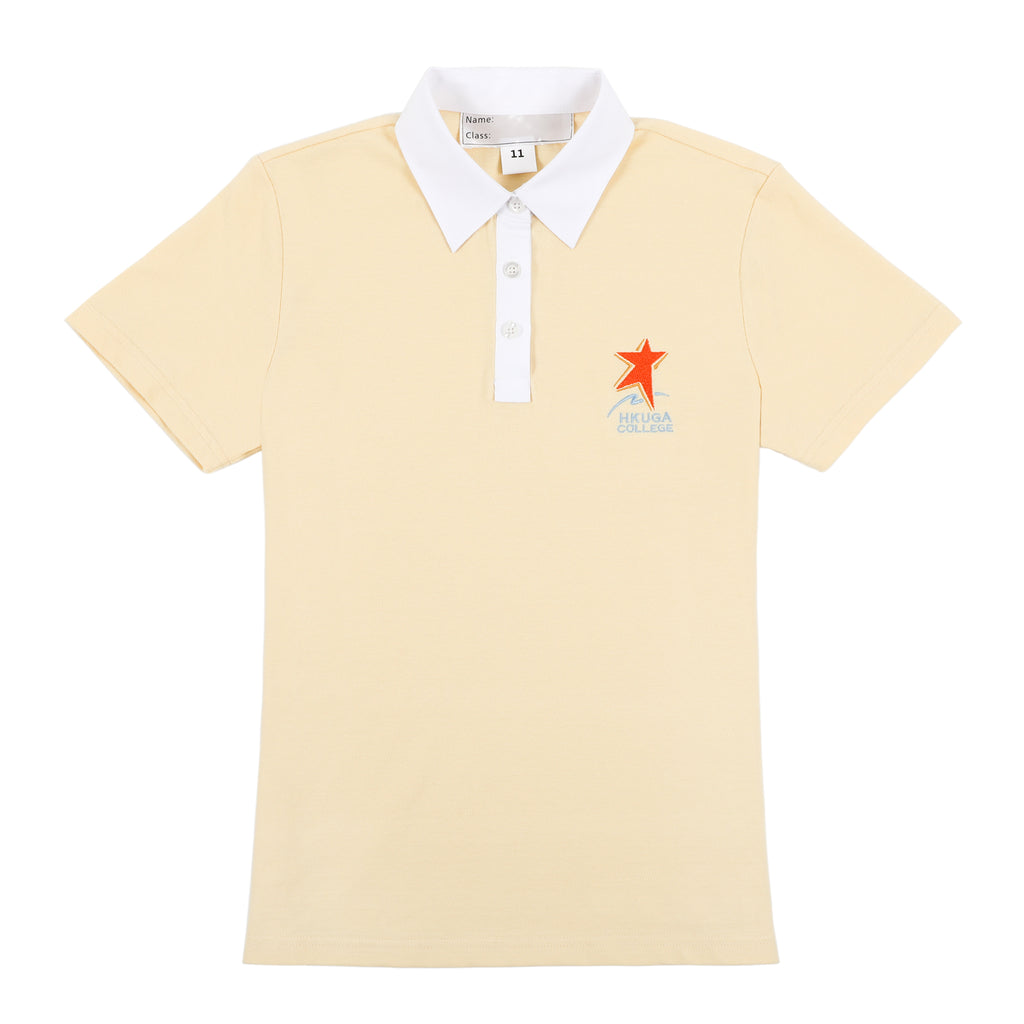 HKUGAC Girls Short-Sleeve Polo Shirt - Light Yellow