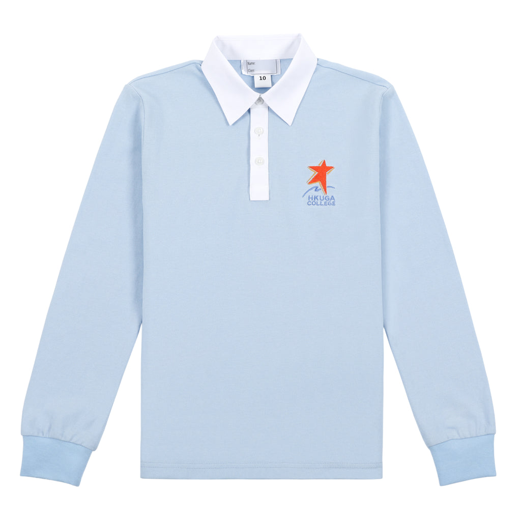 HKUGAC Boys Long-Sleeve Polo Shirt - Light Blue